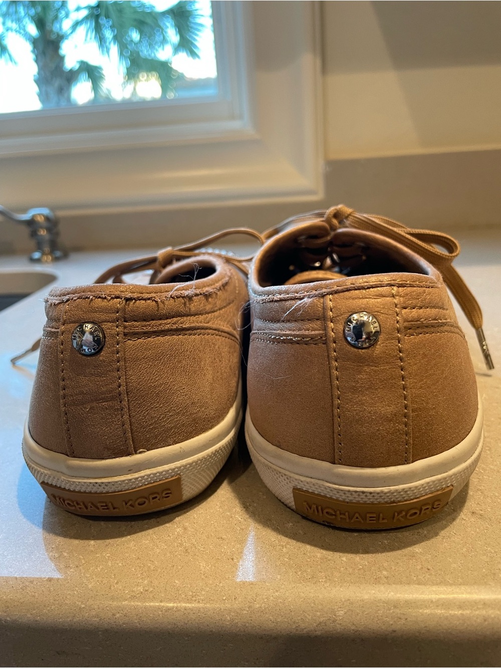 Michael Kors Boerum Studded Sneaker | Tan/Silver - Picture 5 of 10